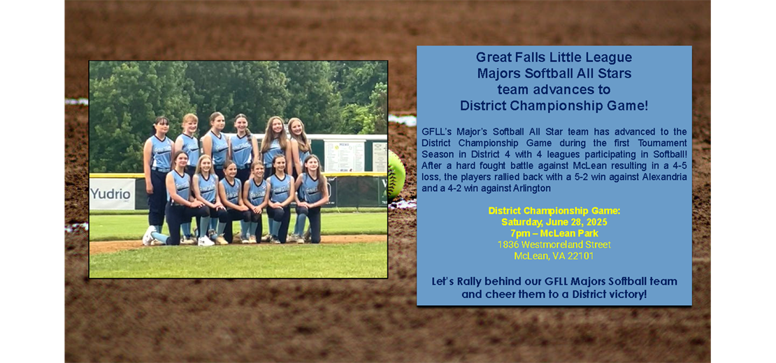 Majors Softball team advances to Districts!!